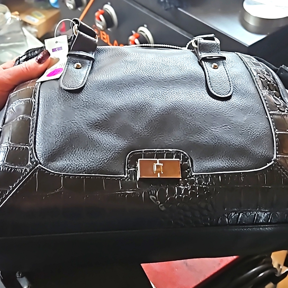 George pebble croco pvc purse